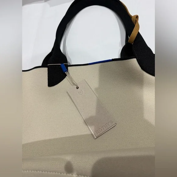 Rothy's Lightweight tote & The Wallet Wristlet in the Black Portobello Stripe - Picture 6 of 11